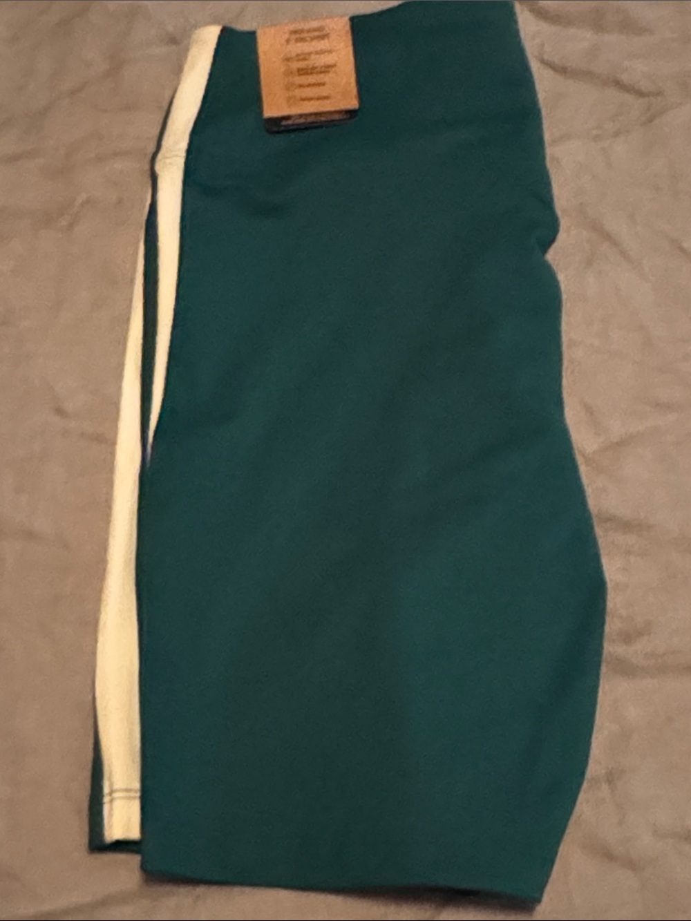 PINK Victoria's Secret Teal Bike Shorts with Cream Side Stripe
